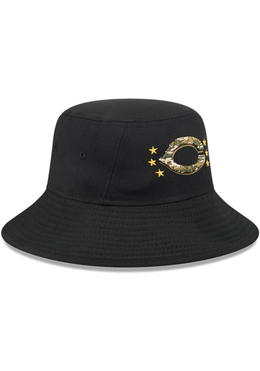 New Era Cincinnati Reds BLACK 2024 Armed Forces Day Bucket Hat