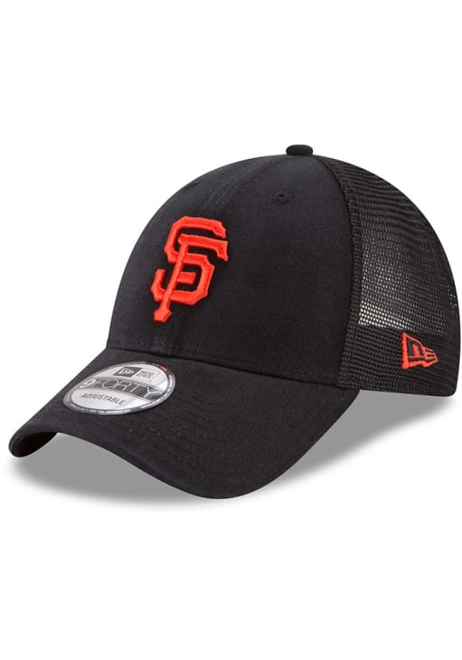 New Era San Francisco Giants BLACK Trucker 9FORTY Adjustable Hat