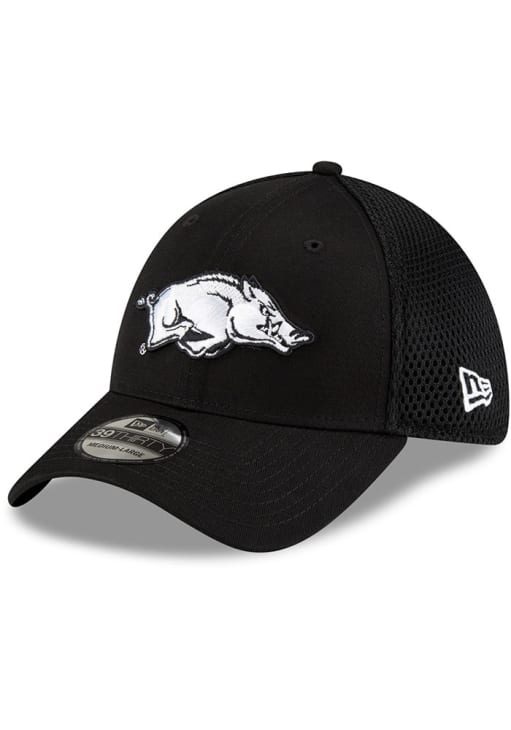 Arkansas Razorbacks Mens Black and White Logo 39THIRTY BLACK New Era ...