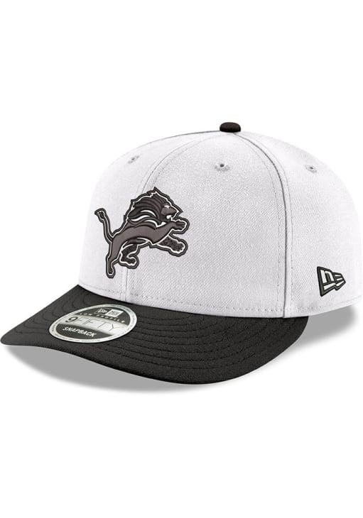New Era Detroit Lions WHITE Black Logo and Visor LP9FIFTY
