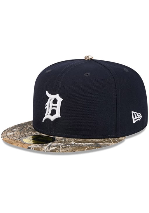 Detroit Tigers Mens Camo Visor 59FIFTY NAVY New Era Fitted Hat