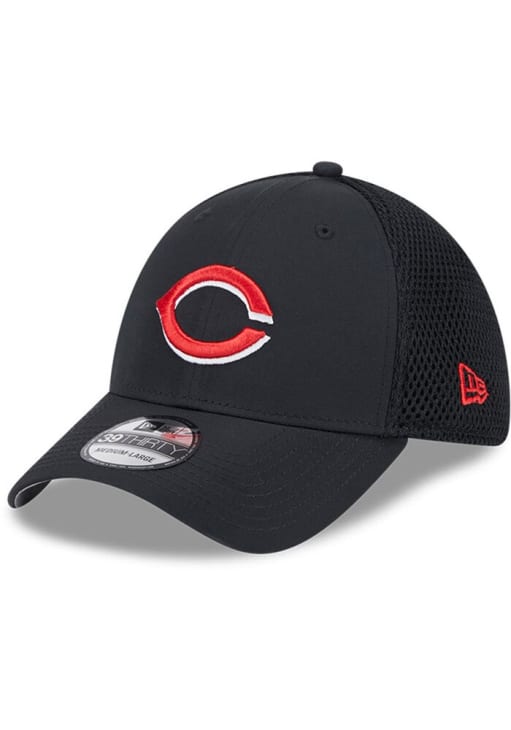 Cincinnati Reds Mens Team Tone 39THIRTY BLACK New Era Flex Hat