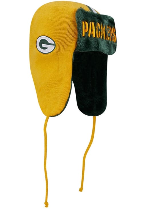 Green Bay Packers New Era YELLOW Evergreen Helmet Trapper Knit Hat