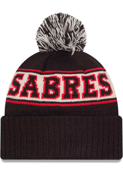 Buffalo Sabres New Era BLACK Retro Pom Knit Knit Hat - 59035936