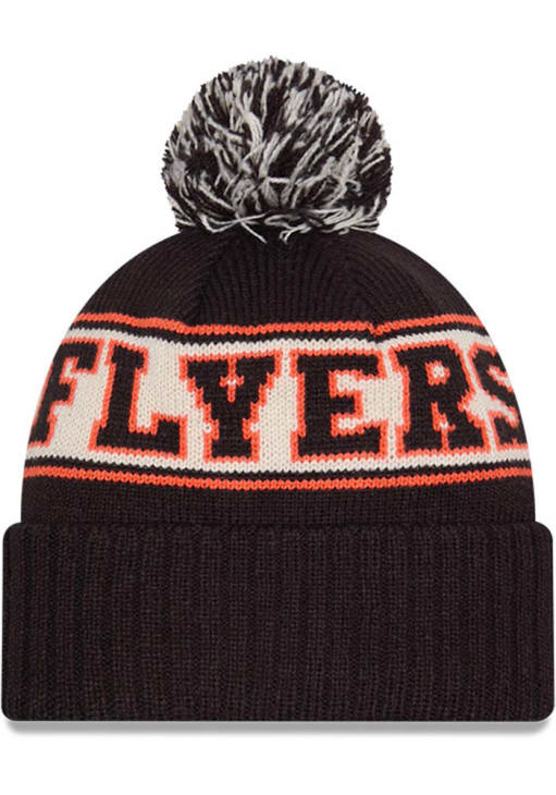 Philadelphia Flyers New Era BLACK Retro Pom Knit Knit Hat  display picture 2