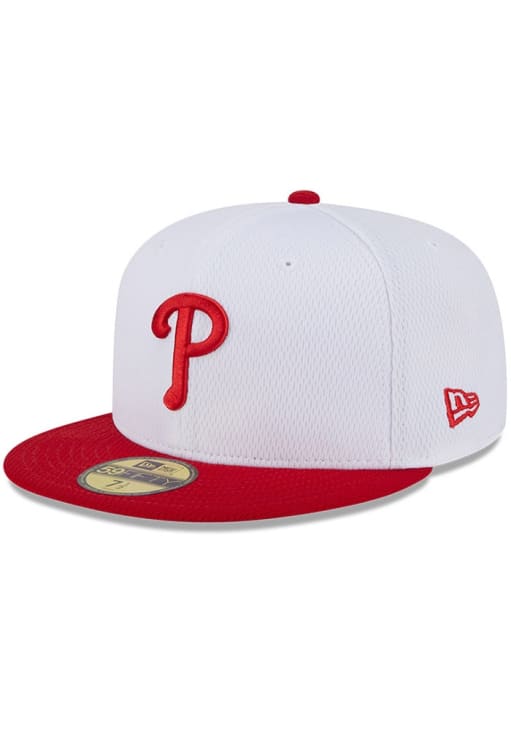 New Era Philadelphia Phillies Mens White 2025 Clubhouse Modern Crown 59FIFTY Fitted Hat