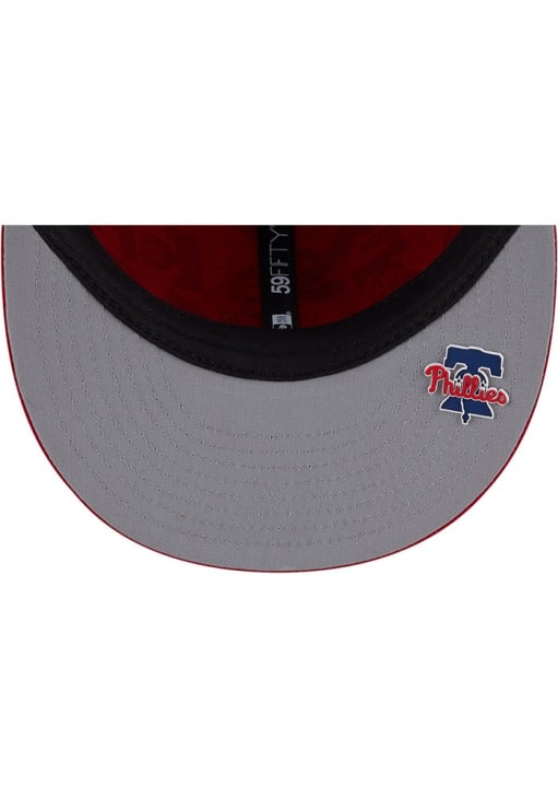 New Era Philadelphia Phillies Mens White 2025 Clubhouse Modern Crown 59FIFTY Fitted Hat
