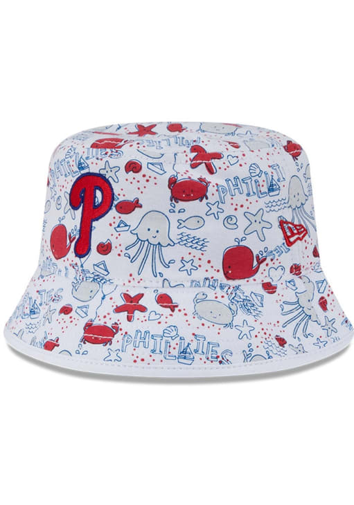 Philadelphia Phillies Ocean White New Era Youth Bucket Hat  display picture 2