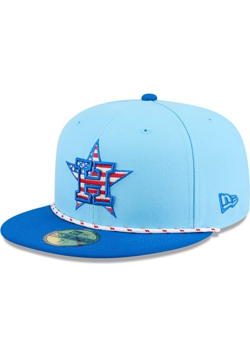 Houston Astros Mens 2025 MLB 4th of July 59FIFTY LIGHT BLUE New