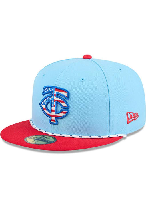 Minnesota Twins Mens 2025 MLB 4th of July 59FIFTY LIGHT BLUE New