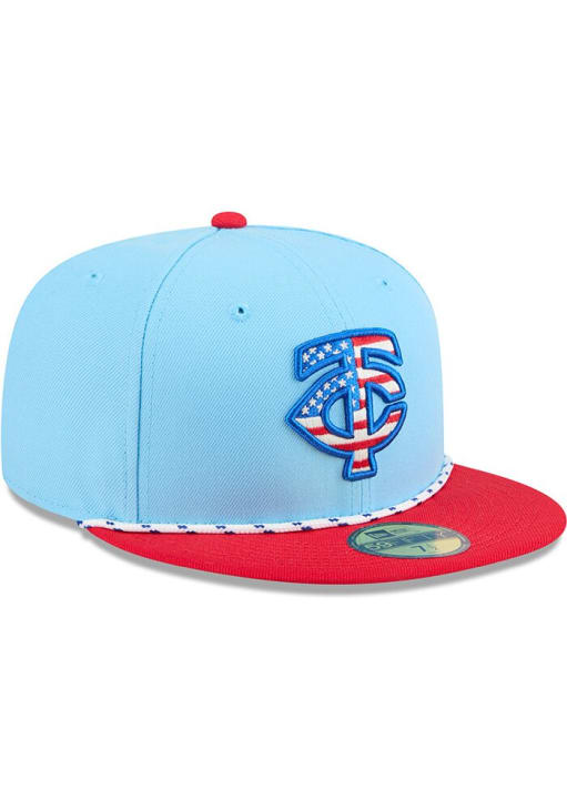 Minnesota Twins Mens 2025 MLB 4th of July 59FIFTY LIGHT BLUE New