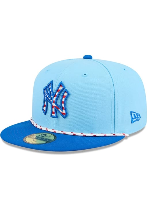 New York Yankees Mens 2025 MLB 4th of July 59FIFTY LIGHT BLUE New 