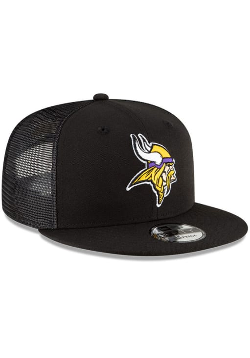 New Era Minnesota Vikings BLACK Mesh Trucker 9FIFTY Adjustable Hat