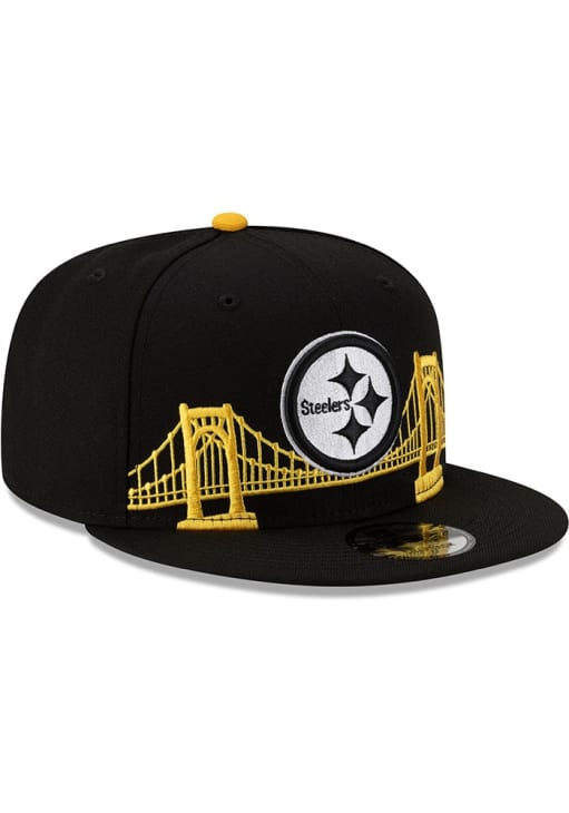 Pittsburgh Steelers New Era BLACK Bridge 9FIFTY Snapback Hat