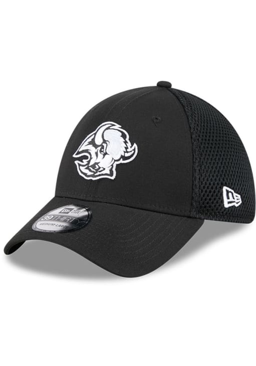Buffalo Sabres Mens Evergreen Neo 39THIRTY BLACK New Era Flex Hat
