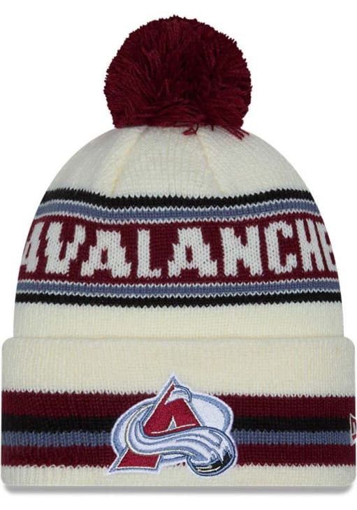 Colorado Avalanche New Era White Classic Cuff Pom Knit Hat - 59039675