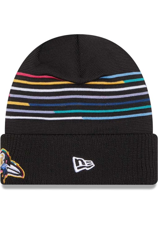 Baltimore Ravens New Era BLACK 2025 Crucial Catch Cuff Knit Hat