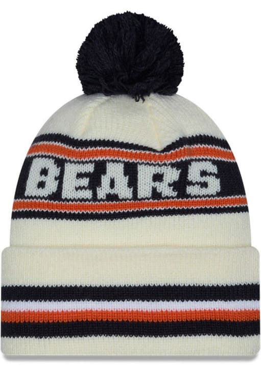 Chicago Bears New Era White Classic Cuff Pom Knit Hat - 59044082