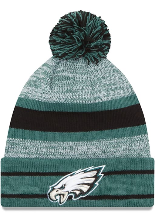 Philadelphia Eagles New Era MIDNIGHTGREEN Cuff Pom Knit Hat  display picture 1