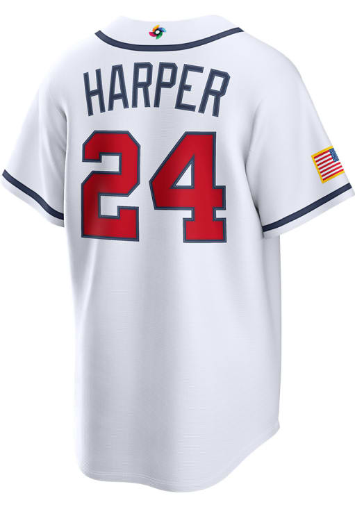 アメリカ　実使用ユニフォーム ブライスハーパー　Bryce Harper WBC Bryce Harper USA Mens White World Baseball Classic Limited