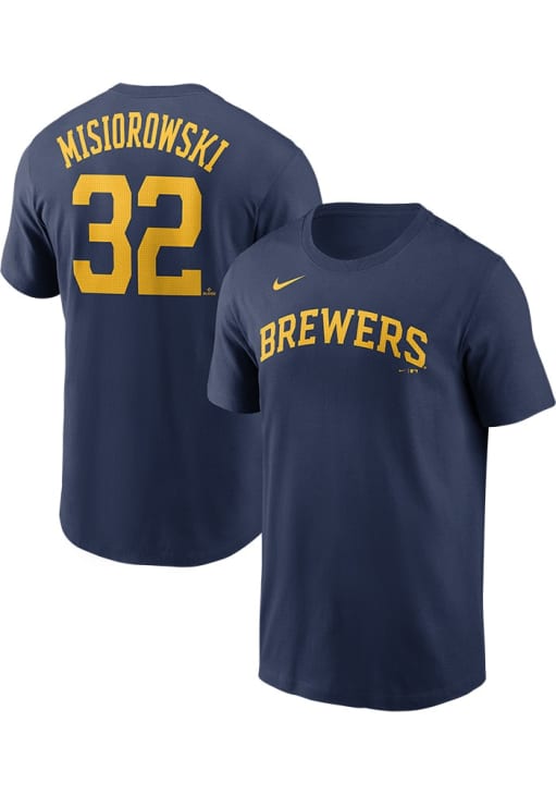 Jacob Misiorowski Milwaukee Brewers NAVY Home Short Sleeve Player