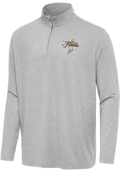 Antigua San Antonio Spurs Mens GREY HEATHER 2026 NBA Finals Hunk
