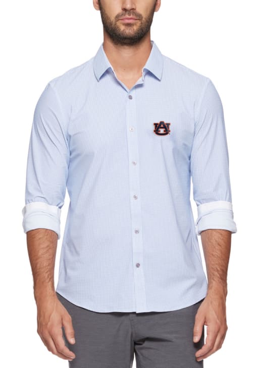 Auburn Tigers Mens Light Blue Patton Gingham Journey Long Sleeve Dress Shirt, Light Blue, Size M Auburn Tigers Mens Light Blue Patton Gingham Journey Long Sleeve Dress Shirt, Light Blue, Size M