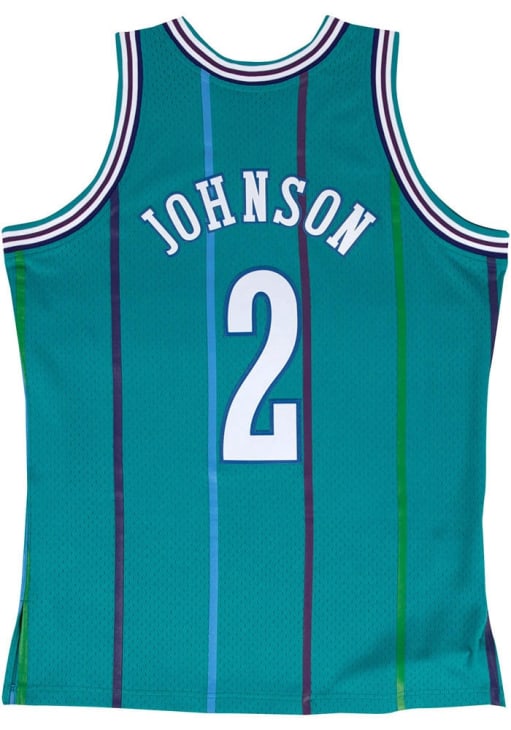 Mitchell & Ness CHARLOTTE JOHNSON ユニフォーム Larry Johnson Charlotte Hornets Mitchell and Ness TEAL 92-93