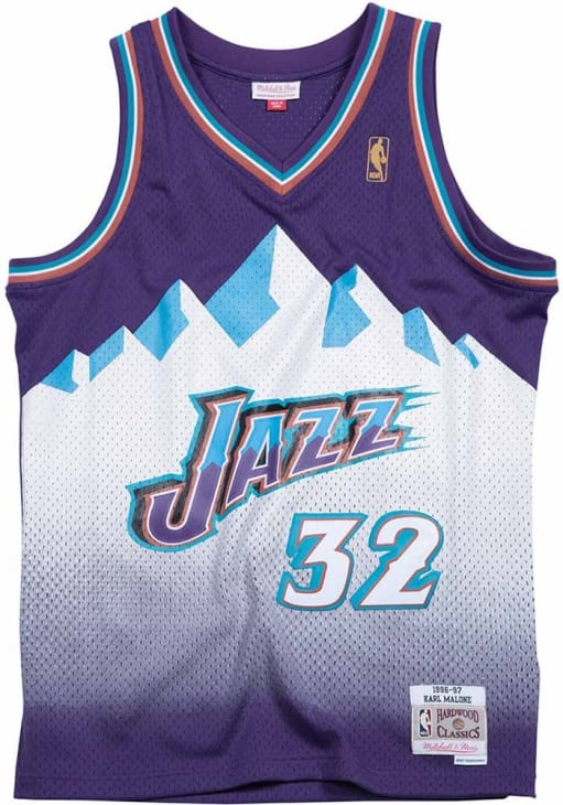 Karl Malone Utah Jazz Mitchell and Ness PURPLE 96-97 Swingman