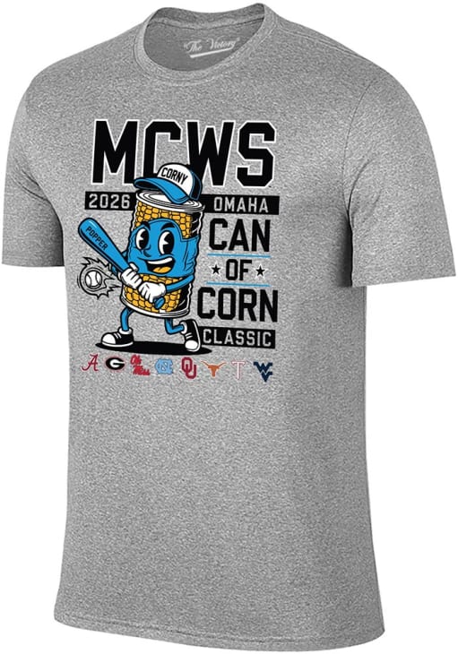 GREY HEATHER 2026 Men's College World Series 8 Team Can Of Corn