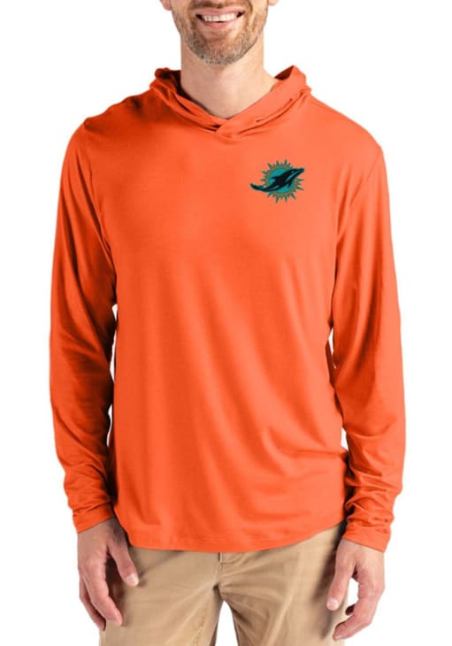Cutter and Buck Miami Dolphins Mens ORANGE NFL Rivalries Coastline