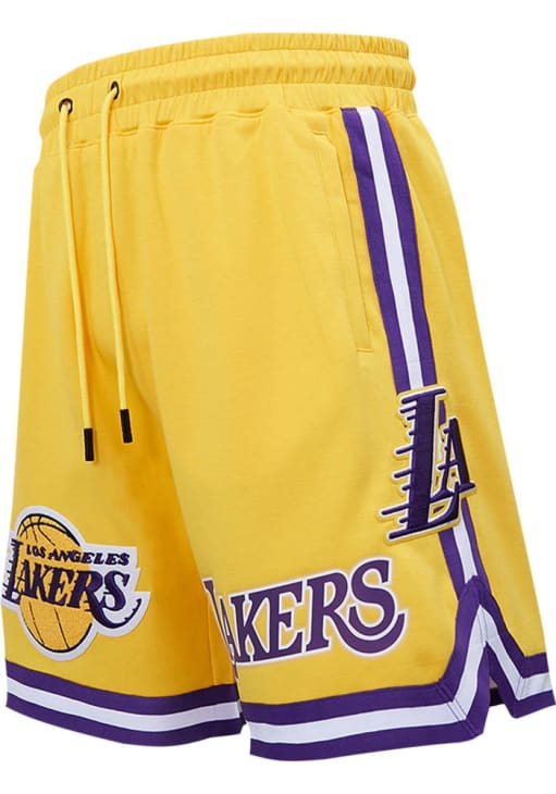 Los Angeles Lakers Mens Pro Standard YELLOW Chenille Shorts - 64920254