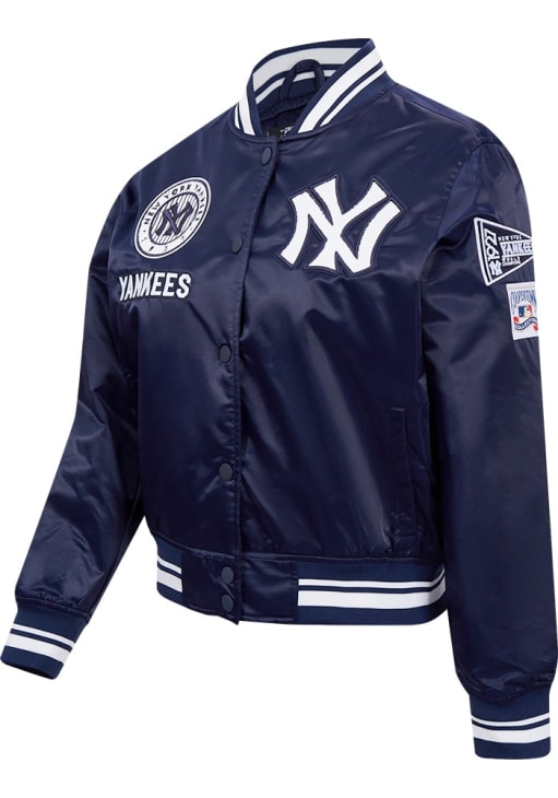 New York Yankees スタジャン ネイビー New York Yankees Pro Standard Womens NAVY Retro Classic Satin