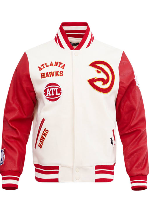 Pro Standard Atlanta Hawks Mens WHITE/RED Retro Wool Varsity