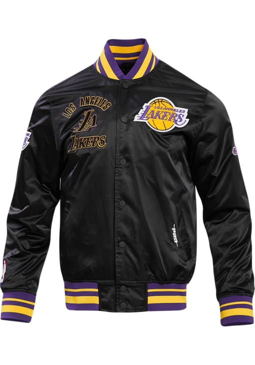 Lakers スタジャン ブラック Pro Standard Los Angeles Lakers Mens BLACK/PURPLE Retro Satin