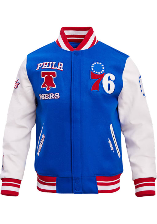 Pro Standard Philadelphia 76ers Mens ROYAL/RED Retro Wool Varsity