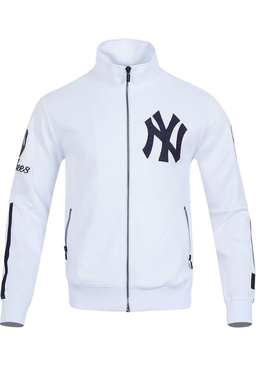 Pro Standard New York Yankees Mens WHITE/NAVY Classic Track Jacket