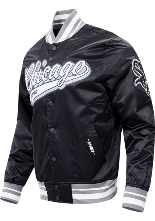 Pro Standard Chicago White Sox Mens BLACK/GREY Script Tail Satin