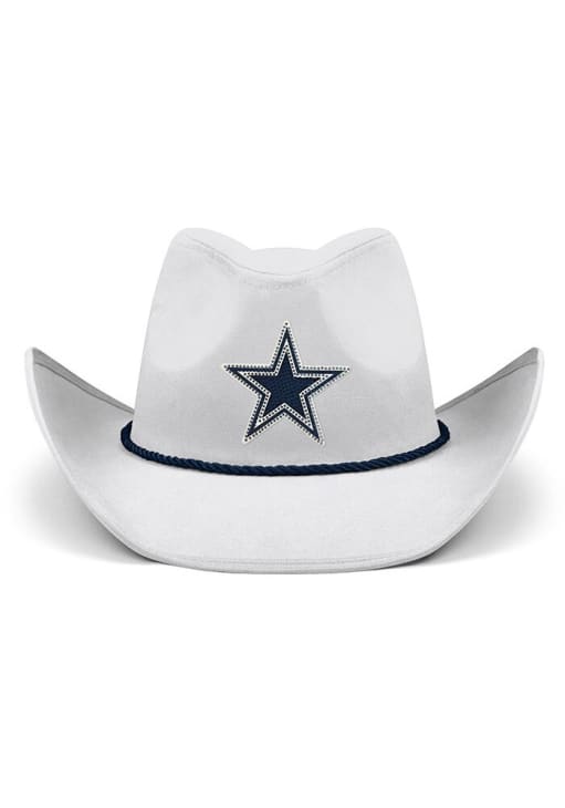 Dallas Cowboys White Rhinestone Cowboy Hat Bucket Hat  display picture 2