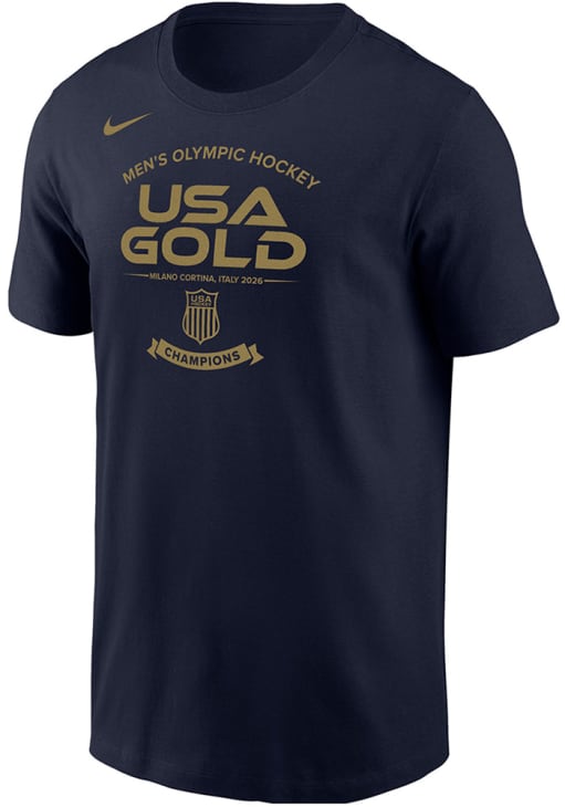 Nike International Hockey USA NAVY 2026 Olympic Gold Short Sleeve 