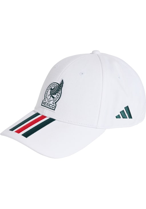 Adidas Mexico National Team White 3-Stripe Structured Adjustable
