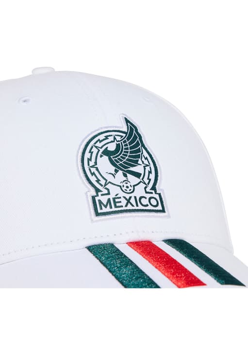Adidas Mexico National Team White 3-Stripe Structured Adjustable