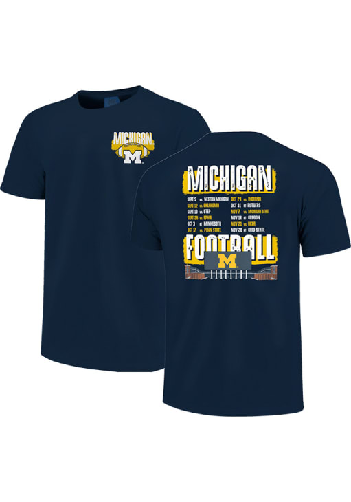 Michigan Wolverines BLUE 2026 Football Schedule Short Sleeve T
