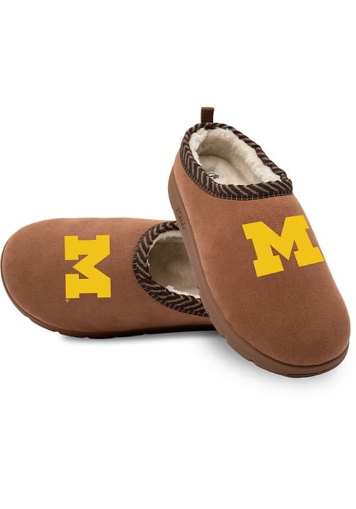 Michigan Wolverines BROWN Mission Mens Slippers - 6976446