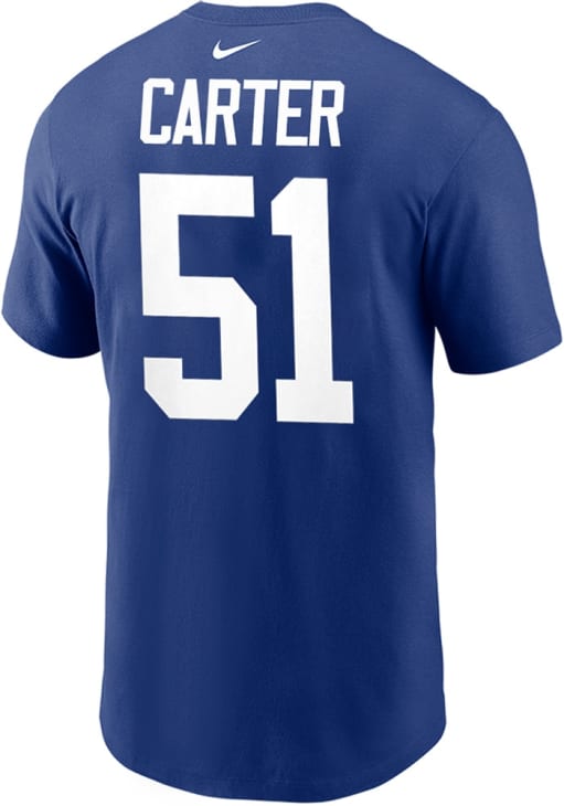 Abdul Carter New York Giants ROYAL Home Short Sleeve Player T