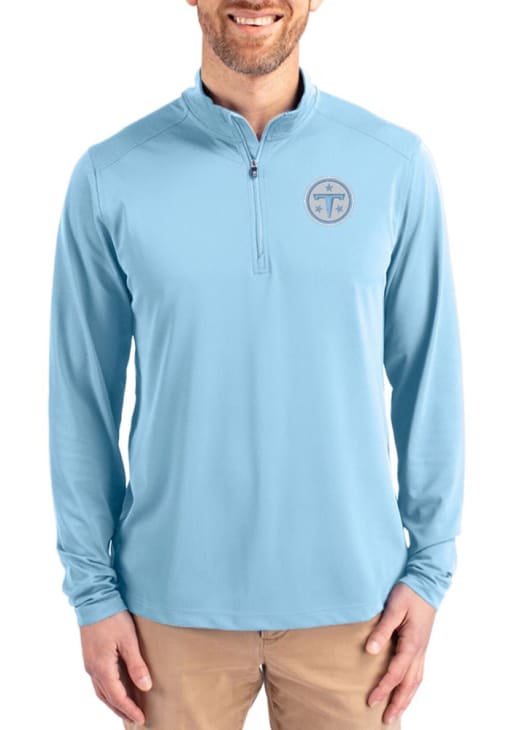Bluelea ブルレア Hem tulledocking pullover Cutter and Buck Tennessee Titans Mens LIGHT BLUE Virtue Eco Pique