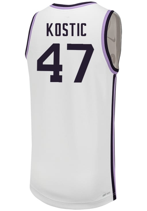 Andrej Kostic Mens White K-State Wildcats NIL Name And Number