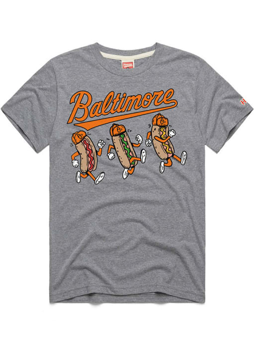 Homage Baltimore Orioles GREY HEATHER Hot Dog Race Short Sleeve