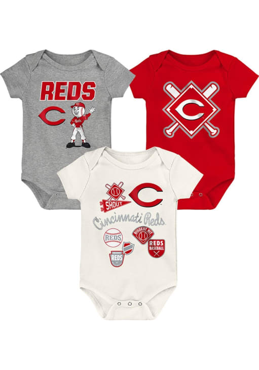 Cincinnati Reds Mr. Red Baby Home Plate Red One Piece Set - 73839199