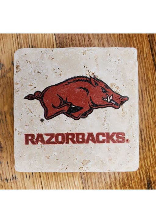 Arkansas Razorbacks Red Primary Logo 4x4 Stone Coaster - 7390179